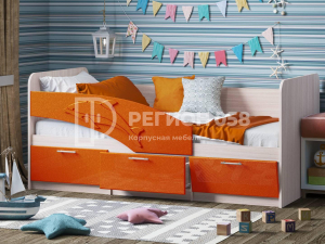 Кровать Дельфин МДФ 1600 Апельсин металлик