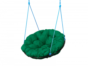 Кресло Папасан подвесное зелёная подушка