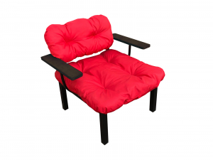 Кресло Дачное красная подушка