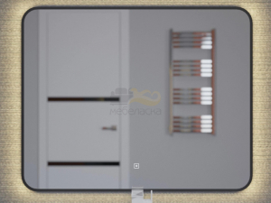 Зеркало Uperwood Modul черное теплая подсветка 100х80 см