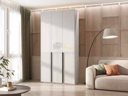 Шкаф 3-х створчатый 1200 Марвэл Браш Вайт, Белый